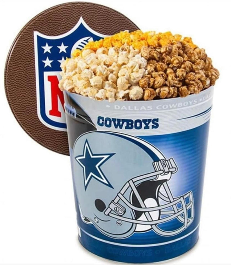 3.5 gallon Dallas Cowboys popcorn tin